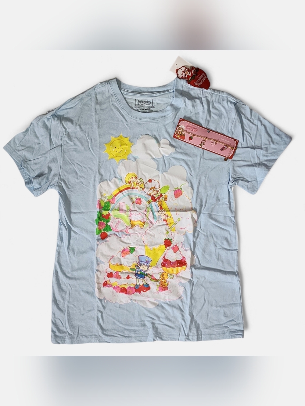 NWT Strawberry Shortcake T-Shirt + Bracelet